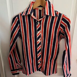 Striped vintage Shirt - Red, White, and Blue